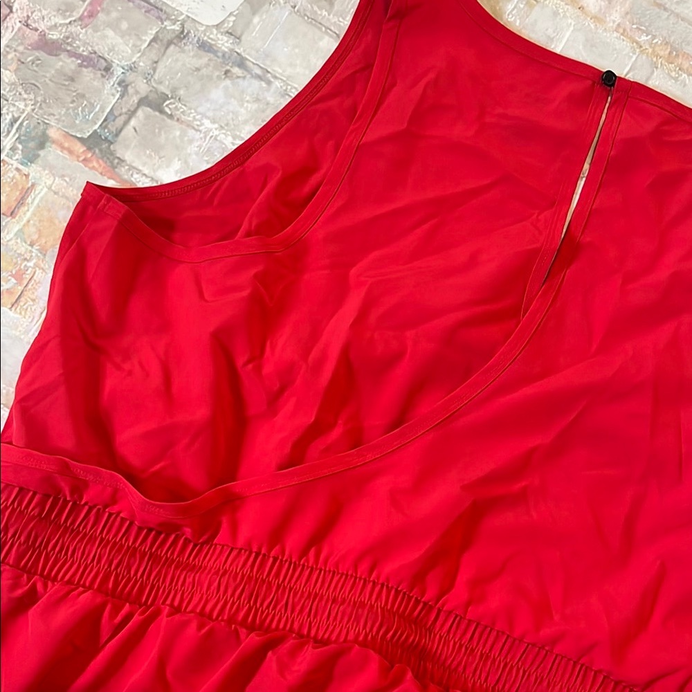 Torrid Stretch Woven Mini 2-fer Red Active Mini Dress with Built in Shorts - Picture 5 of 8